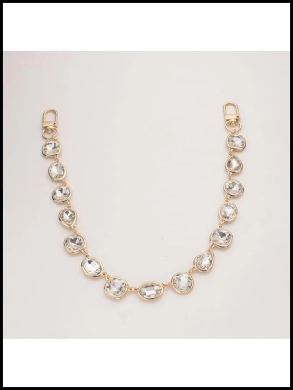 Rhinestone Purse Bag Chain Charm - Gold Plated Keychain